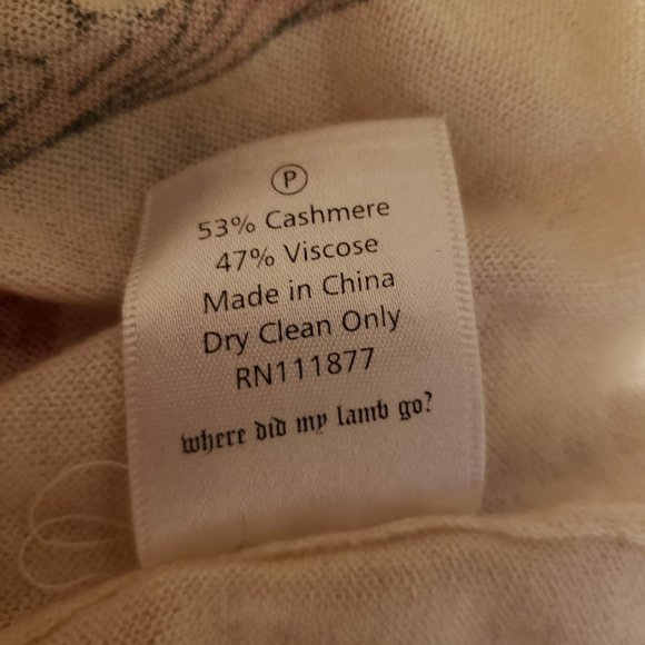 L.A.M.B. Spring 2005 Peacock Cashmere Sweater "Lamb Boudoir" - Picture 2 of 6